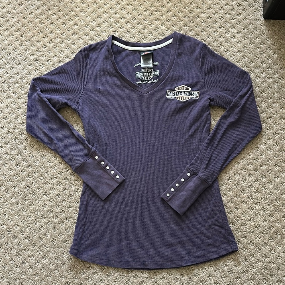Harley Davidson purple long sleeve thermal size L
